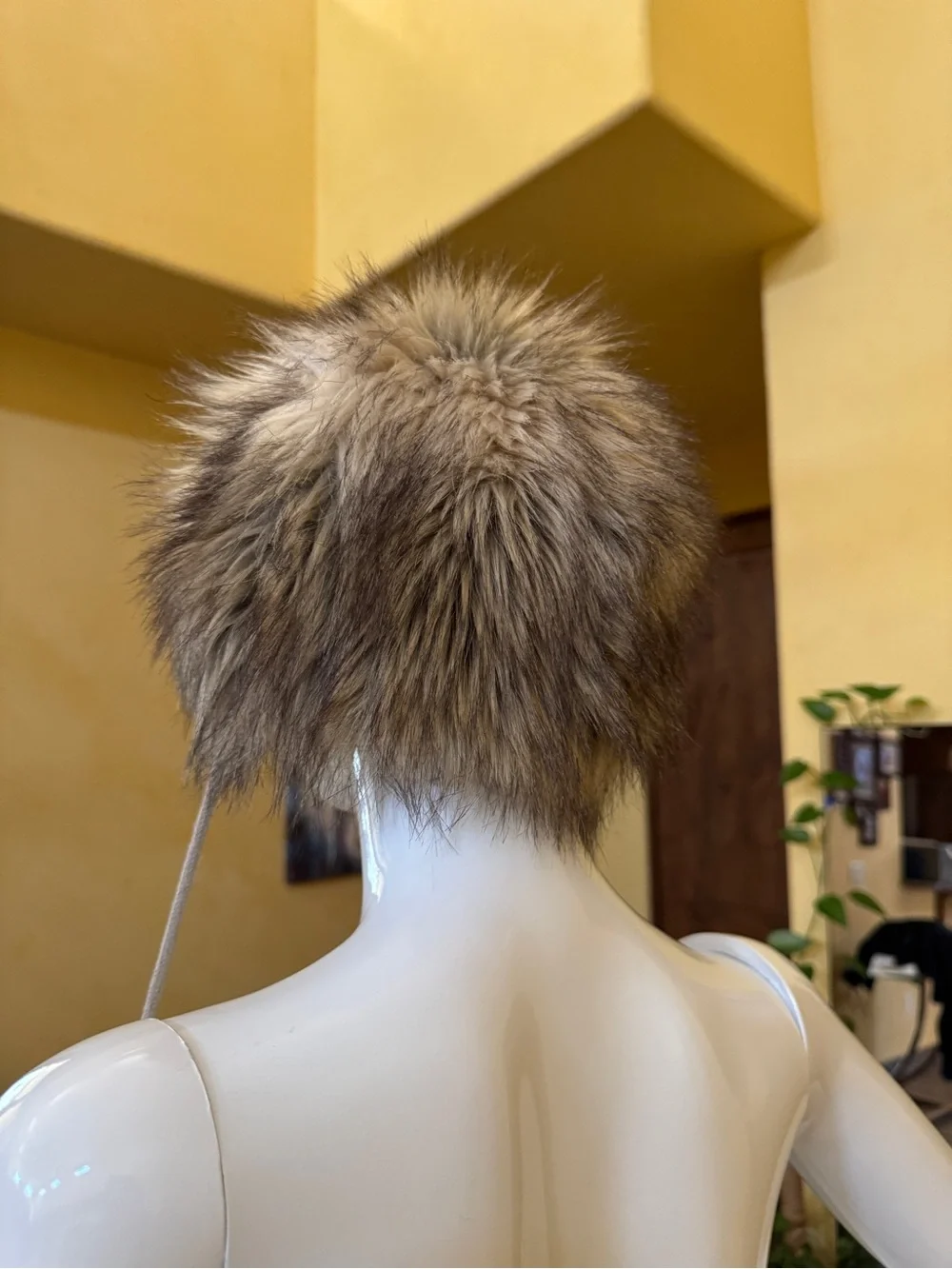 Claire's Faux Fur Pom Beanie in Taupe